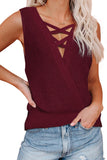 Crisscross Hollow-out Knit Tank Top