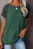Raglan Sleeve Patchwork Colorblock Tee