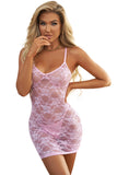 Spaghetti Straps Lace Bodycon Chemise with Gloves