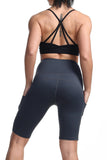 High Waist Tummy Control Side Pockets Biker Yoga Shorts