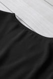 V Neck Lace Splicing Cuffs Button Knotted Blouse