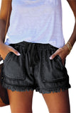 Casual Pocketed Frayed Denim Shorts
