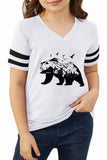 Kids Animal Print Banded Sleeve T Shirt