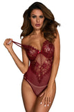 Sheer Mesh Lace Cupped Teddy Lingerie
