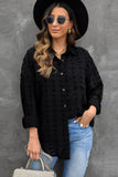 Swiss Dot Buttoned Pocket Long Sleeve Shirt