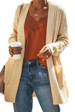 Shawl Neckline Long Sleeve Cardigan with Pocket