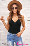 V-Neck Ribbed Knitted Crop Top
