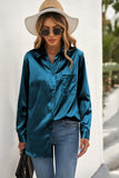 Satin Button Shirt with Pocket