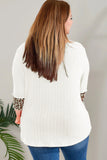 Plus Size Patchwork Long Sleeve Knit Henley Top