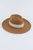 Aztec Embroidery Retro  Flat Fedora Hat