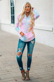 Multicolor Tie Dyed Pocket Pullover Hoodie