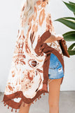 Bohemian Print Open Front Loose Kimono Beach Cover up