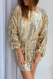 Long Sleeves Sequin Mini Dress