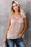 Ruffle Detail Spaghetti Straps Tank