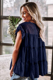 Dusty Pink Polka Dot Babydoll Style Flutter Sleeve Top