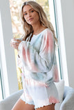 Floral Print White Knit Lounge Set