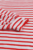 Cotton Blend Striped Long Sleeve Top