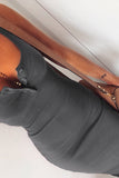 Gray Sleeveless Buttons Ribbed Knit Bodycon Midi Dress