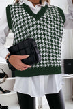V Neck Argyle Plaid Knitted Sweater Vest