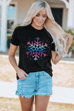 Gradient Snowflake Graphic Print Short Sleeve T Shirt