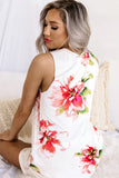 Floral Print Tank Top and Shorts Homesuit