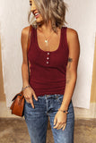 Buttoned Ribbed Tank