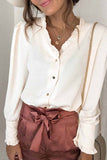 Frilled V Neckline Buttoned French Shirt
