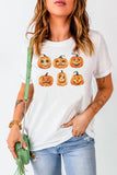Halloween Funny Pumpkin Graphic Print Short Sleeve T Shirt
