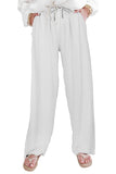 High Waist Drawstring Wide Legs Casual Pants