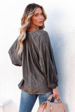 Split V Neck Dolman Top