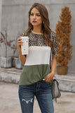 Color Block Leopard Tee