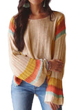 Colorblock Bell Sleeve Lightweight Sweater