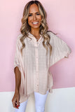 Pink Button Front Dolman Sleeves Shirt