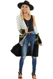 Plaid Colorblock Striped Cardigan
