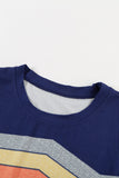 Crew Neck Colorblock Stripes Tank Top