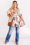 Plus Size Floral Babydoll Tunic Top