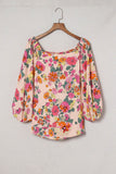 Water Painting Flowers Sexy Off Shoulder Top