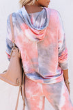 Shut-eye Pocketed Tie-dye Knit Hooded Joggers Set