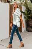 Striped Short Sleeve Buttoned Pocket Shirt