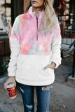 Tie-dye Fluffy Fleece Pullover Sweatshirt