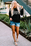 This Mama Prays Letter Print Long Sleeve Top