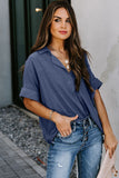 Short Sleeve Button Solid Shirt