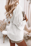 Lace Detail Dotted Print Babydoll Blouse