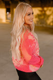 Pink Bleached Cheetah Print Sweatshirt