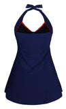 Stripes Black One-piece Swimdress