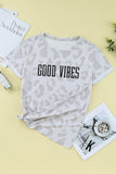GOOD VIBES Leopard Print Tee