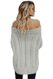 Wine Off The Shoulder Winter Sweater