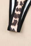 Leopard Print Strappy Halter Teddy Lingerie