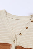 Striped Color Block Henley Top
