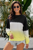 Multicolour Color Block Tie Dye Pullover Sweatshirt